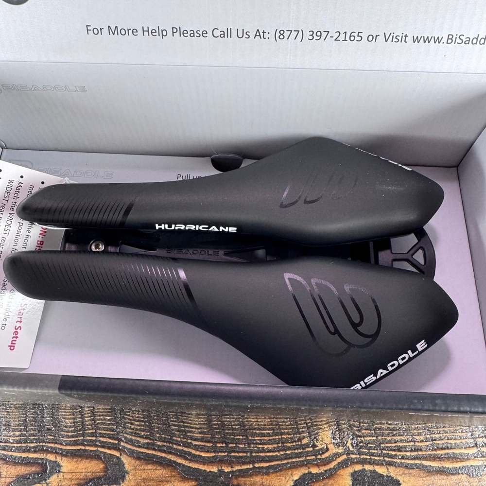 BiSaddle Hurricane Short Bicycle Saddle Black Titanium Rails BI-HRC-TI-B NEW